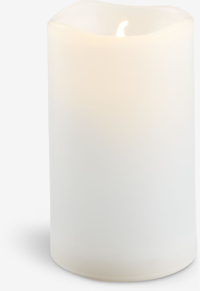 LED pillar candle SOREN D6xH9cm white