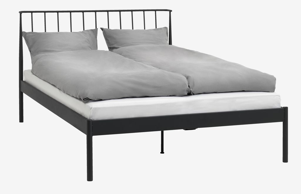 Bed frame ABILDRO Euro double black